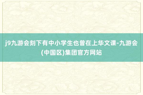 j9九游会刻下有中小学生也曾在上华文课-九游会(中国区)集团官方网站