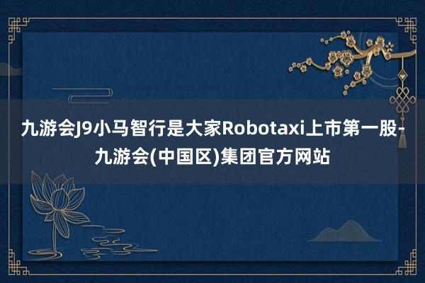 九游会J9小马智行是大家Robotaxi上市第一股-九游会(中国区)集团官方网站