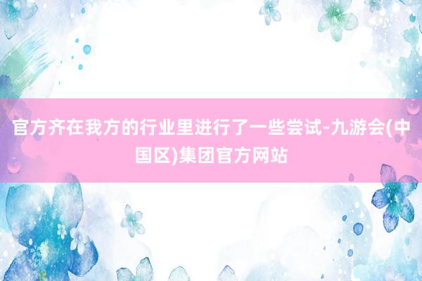 官方齐在我方的行业里进行了一些尝试-九游会(中国区)集团官方网站