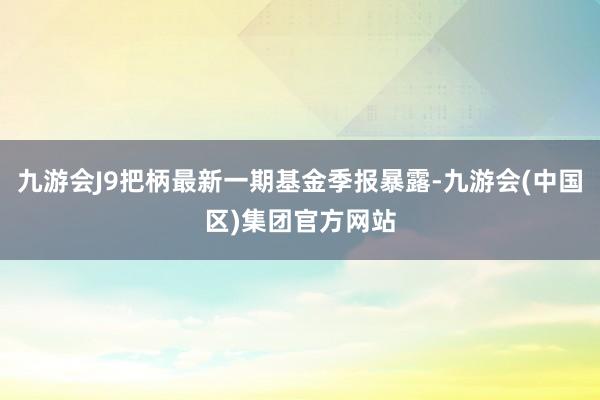 九游会J9把柄最新一期基金季报暴露-九游会(中国区)集团官方网站