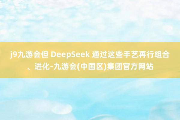 j9九游会但 DeepSeek 通过这些手艺再行组合、进化-九游会(中国区)集团官方网站